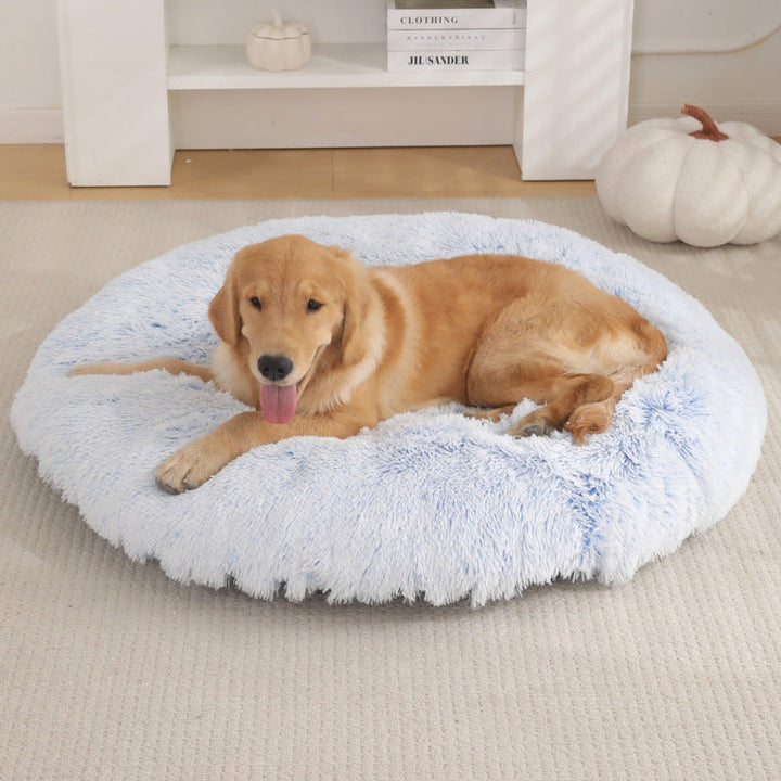 Round Pet Mat Bed Plush Warm Sleep