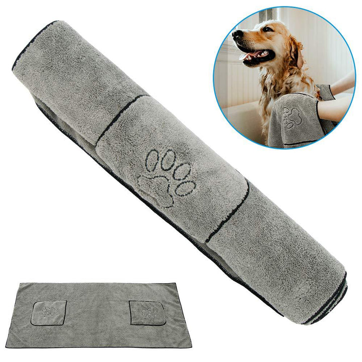 Transform Your Pup's Bath Time with Our Super Absorbent Large Puppy Pet Bathrobe Bath Towel