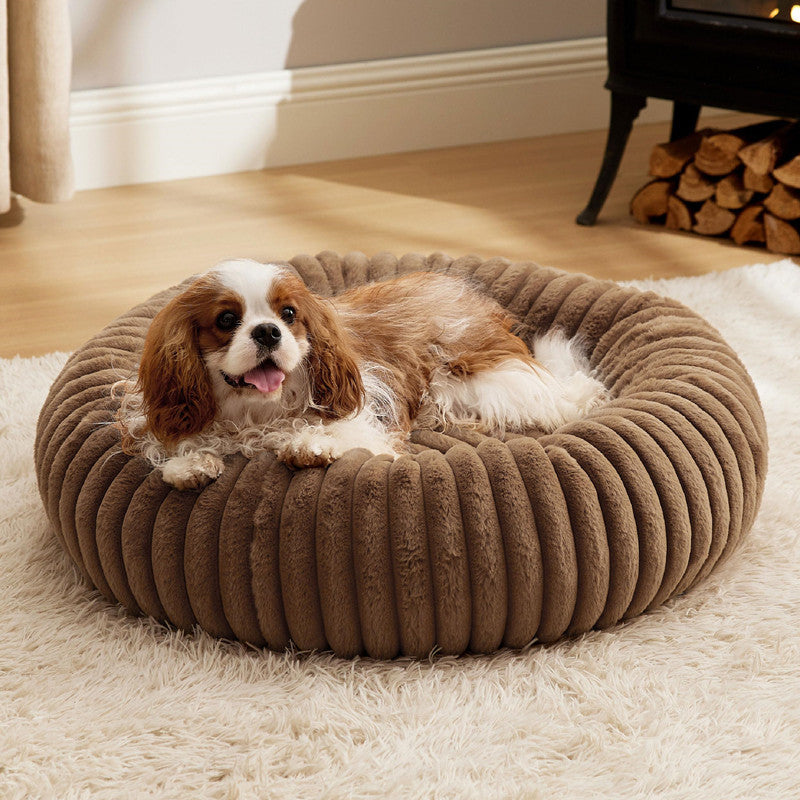High Gram Plush Pet Winter Round Fur Mat For Warm Sleeping Comfort
