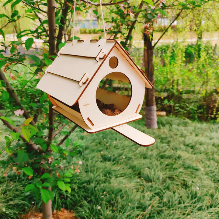 Enhance Your Garden with Our Hanging Wooden Bird Feeder